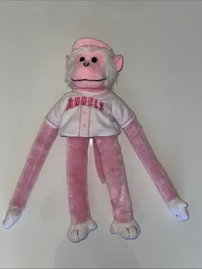 Los Angeles Angels Pink Rally Monkey Plush MLB official Rare New